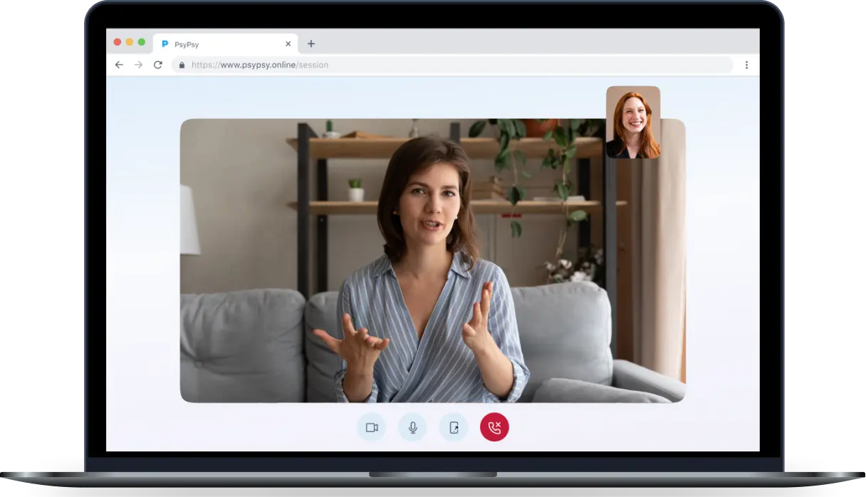 Online-Kommunikation mit einem Psychologen